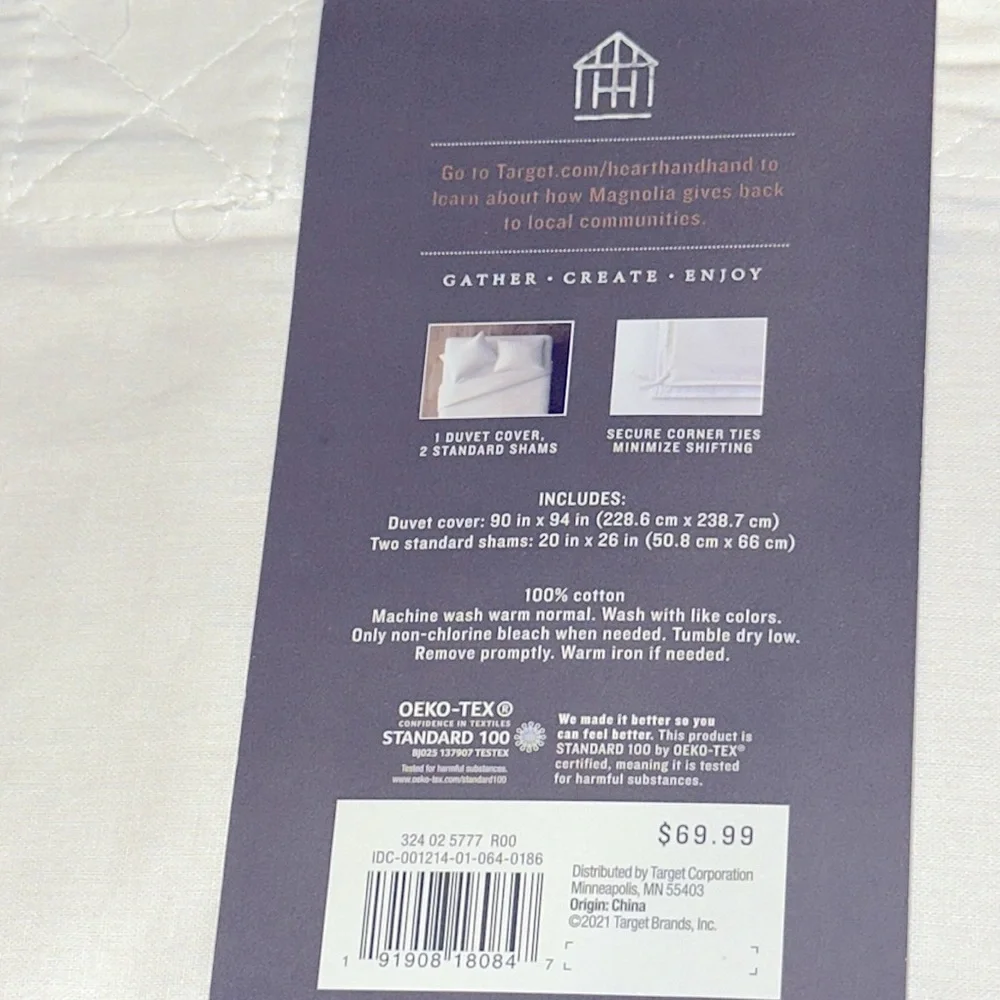 Hearth & Hand Duvet Cover Set (Full/Queen)